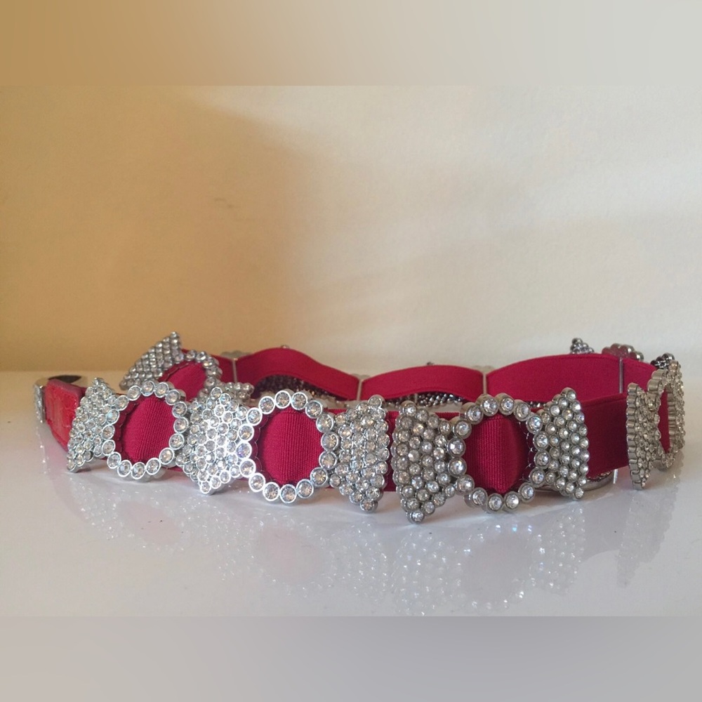 Red crystal strech belt (new) - Picture 1 of 3